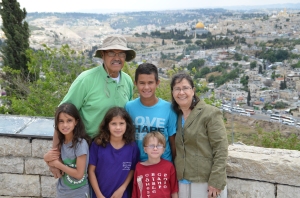 Overlooking Jerusalem. Dad kept up every step of the way