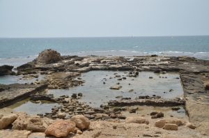 Remains of the pool at Herod's Caesarea palace.